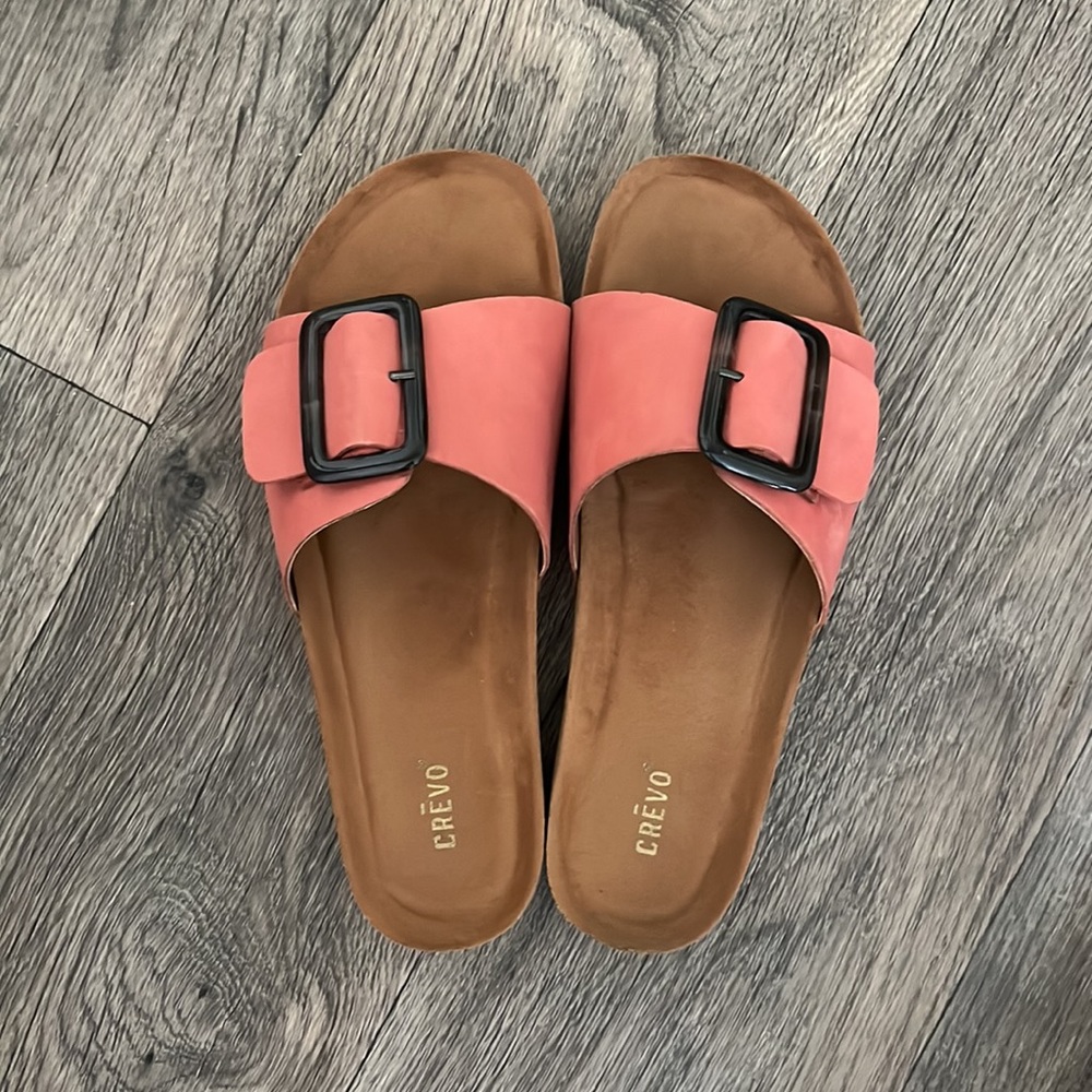 Crevo celina coral buckle sandal.  Size 9.  Genuine leather upper.  Worn once